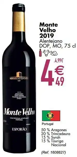 Cora Monte velho 2019 alentejano dop mo 75cl aanbieding