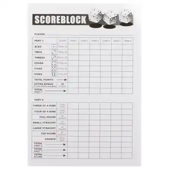 Scoreblok Yahtzee