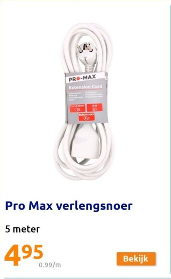 Action Pro Max Verlengsnoer, 5 meter aanbieding