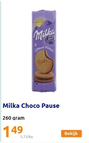 Action Milka Choco Pause, 260 gram aanbieding