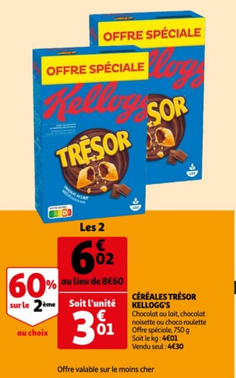 Auchan Cereales Tresor Kellogg's aanbieding