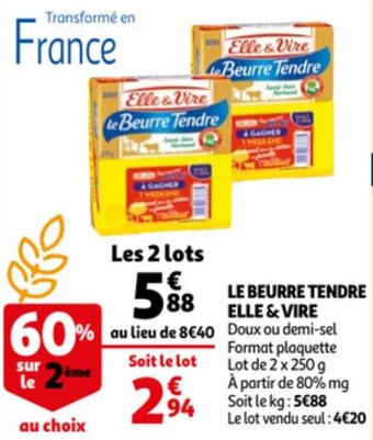Auchan Le Beurre Tendre Elle & Vire aanbieding