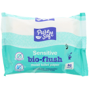 Action Pure Soft Sensitive vochtig toiletpapier bio-flush aanbieding