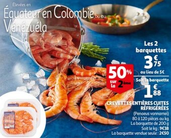 Auchan Crevettes Entieres Cuites Refrigerees aanbieding