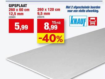 Hubo Gipsplaat aanbieding