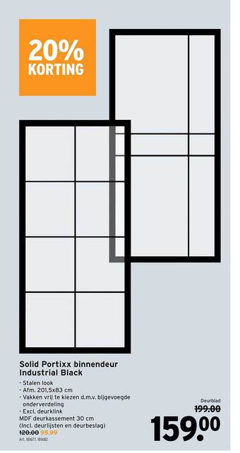 GAMMA Solid Portixx Binnendeur Industrial Black aanbieding