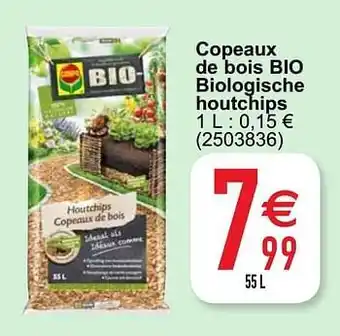 Copeaux de bois bio biologische houtchips 55L