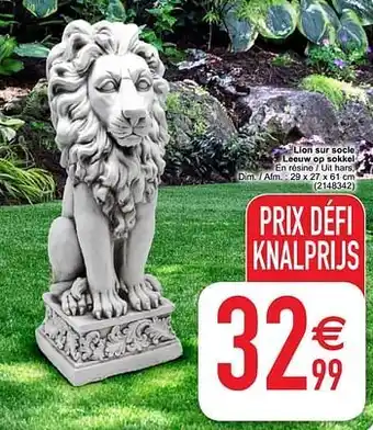 Cora Lion sur socle leeuw op sokkel aanbieding