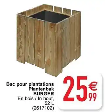 Cora Bac pour plantations plantenbak burger 52L aanbieding