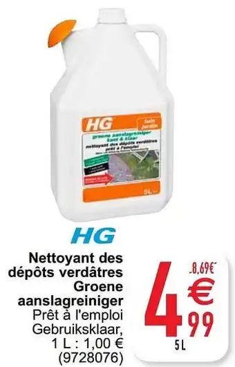 Nettoyant des dépôts verdâtres groene aanslagreiniger