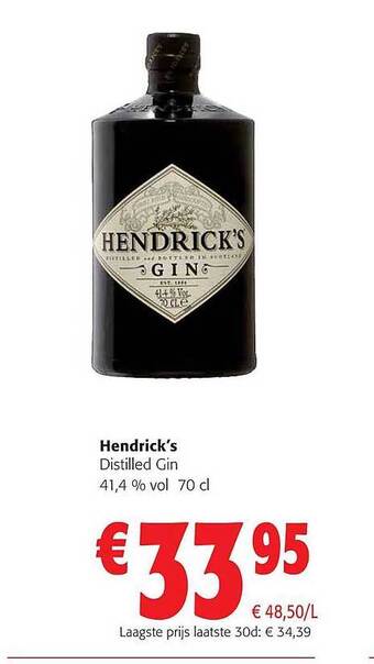 Colruyt Hendrick's Distilled Gin 41.4% Vol aanbieding