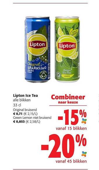 Colruyt Lipton Ice Tea Alle Blikken aanbieding