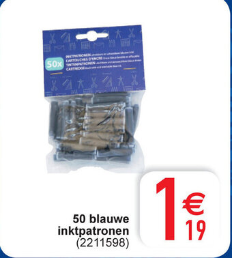 Cora 50 blauwe inktpatronen aanbieding