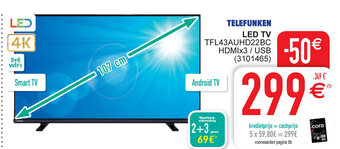 Cora Telefunken LED TV TFL43AUHD22BC 107cm aanbieding