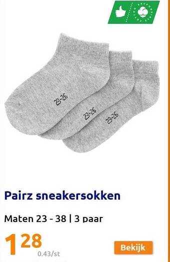 Action Pairz Sneakersokken aanbieding