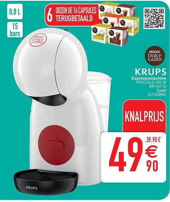 Cora Krups Espressomachine aanbieding