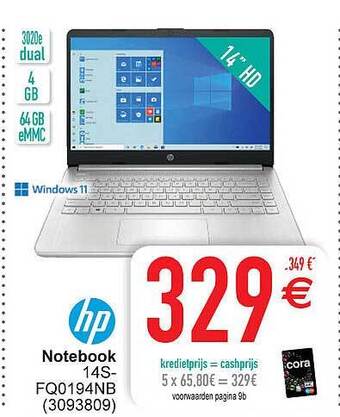 Cora Hp Notebook aanbieding