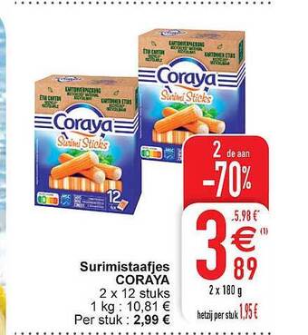 Cora Surimistaafjes Coraya aanbieding