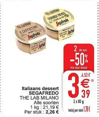 Cora Italiaans Dessert Segafredo aanbieding
