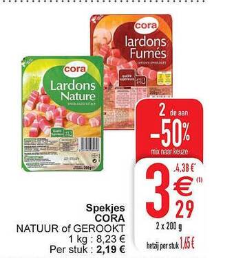 Cora Spekjes Cora aanbieding