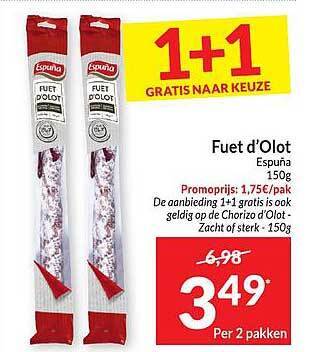 Intermarché Fuet D'olot Espuña aanbieding