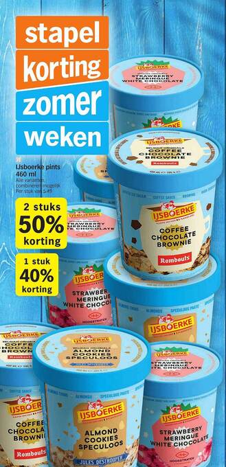 Albert Heijn Ijsboerke Pints 460ml aanbieding