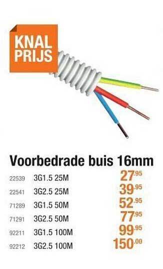 Voorbedrade Buis 16 Mm