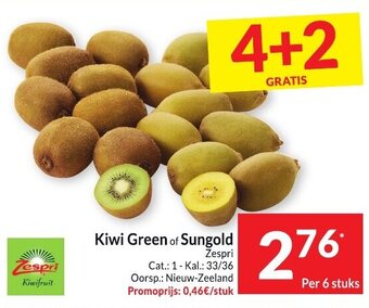 Intermarché Zespri Kiwi Green of Sungold 6 stuks aanbieding