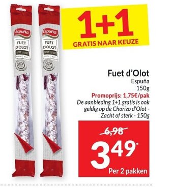 Intermarché Espuna Fuet d'Olot 150g aanbieding