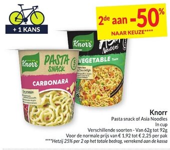 Intermarché Knorr Pasta snack of Asia Noodles aanbieding