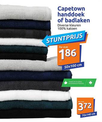 Action Capetown Handdoek Of Badlaken aanbieding