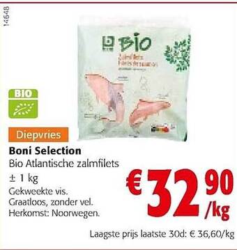 Colruyt Boni Selection Bio Atlantische Zalmfilets aanbieding