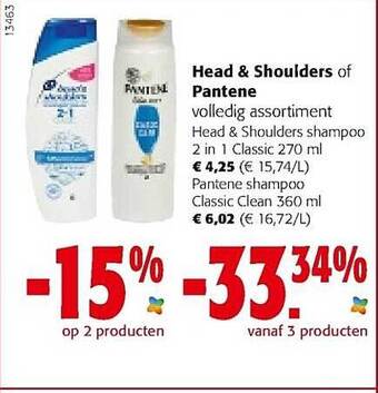 Colruyt Head & Shoulders Of Pantene Shampoo aanbieding