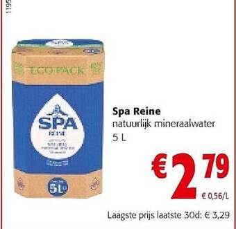 Colruyt Spa Reine Natuurlijk Mineraalwater aanbieding