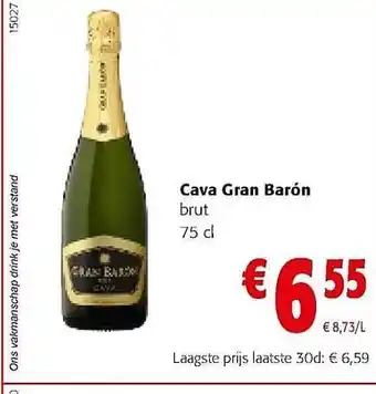 Colruyt Cava Gran Barón Brut aanbieding