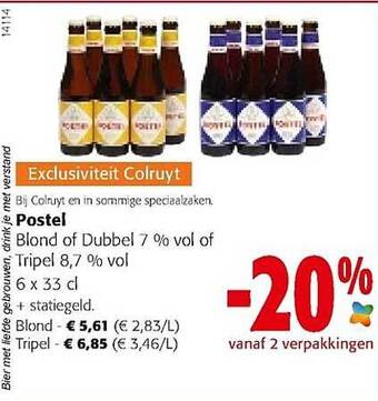 Colruyt Postel Blond Of Dubbel Of Tripel aanbieding