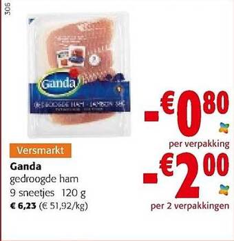 Colruyt Ganda Gedroogde Ham aanbieding