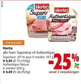 Colruyt Herta Ham Superieur Of Authentique aanbieding