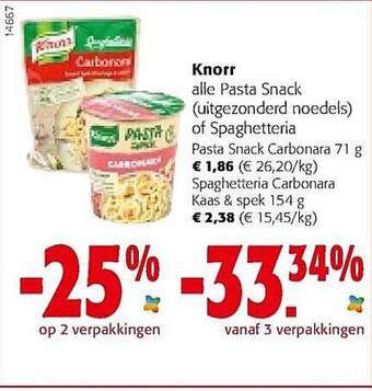 Colruyt Knorr Pasta Snack aanbieding