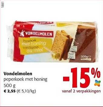 Colruyt Vondelmolen Peperkoek Met Honing aanbieding