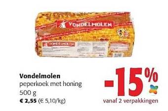 Colruyt Vondelmolen Peperkoek Met Honing aanbieding
