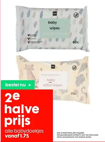 HEMA Alle babydoekjes aanbieding