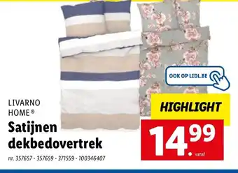 Lidl Livarno Home Satijnen Dekbedovertrek 357657 - 357659 - 371559 - 100346407 aanbieding