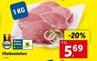 Beter Leven Filetkoteletten, 1 kg 02384