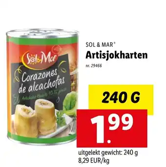Lidl Sol & Mar Artisjokharten, 240 g 29466 aanbieding