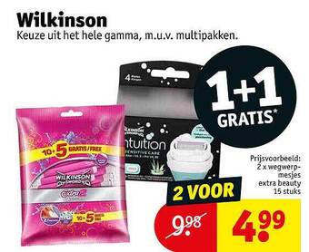 Kruidvat Wilkinson Wegwerpmesjes aanbieding