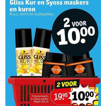 Kruidvat Gliss Kur En Syoss Maskers En Kuren aanbieding