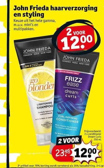 Kruidvat John Frieda Haarverzorging En Styling aanbieding