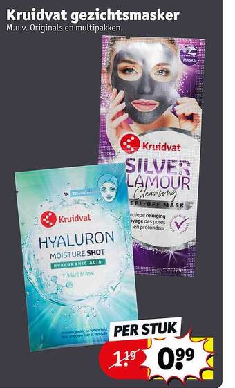 Kruidvat Kruidvat Gezichtsmasker aanbieding