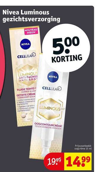 Kruidvat Nivea Luminous Gezichtsverzorging aanbieding